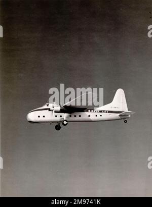 The first Bristol Freighter 32, G-AMWA, of Silver City Airways. Stock Photo