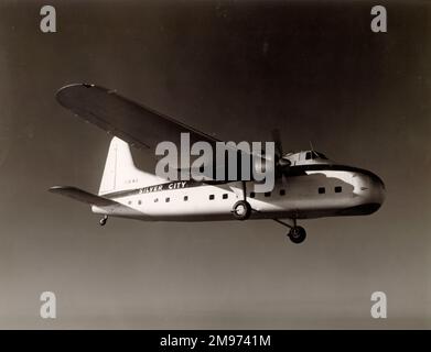 The first Bristol Freighter 32, G-AMWA, of Silver City Airways. Stock Photo