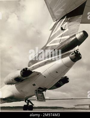 Rear fuselage of a Hawker Siddeley HS121 Trident 3B, in BEA markings. Stock Photo