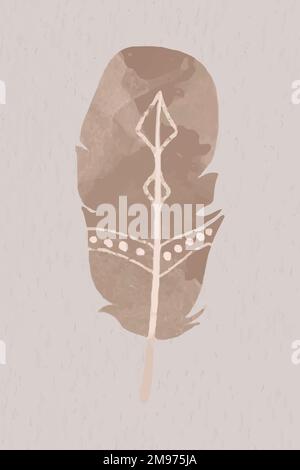Earth tone Boho feather vector set Stock Vector Image & Art - Alamy