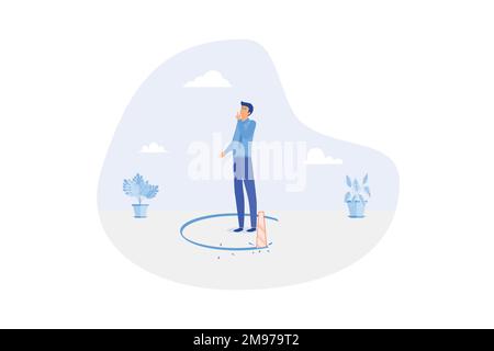 Unexpected business mistake, problem or accident, unknown future or danger, surprise economic crisis or financial crash, flat vector modern illustrati Stock Vector
