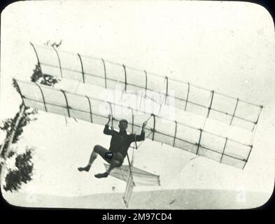 Chanute biplane glider. Stock Photo