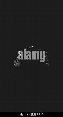 Minimal line art galaxy mobile wallpaper design vector Stock Vector