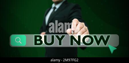 Text caption presenting Buy Now. Business idea asking someone to purchase your product Provide good Discount Stock Photo