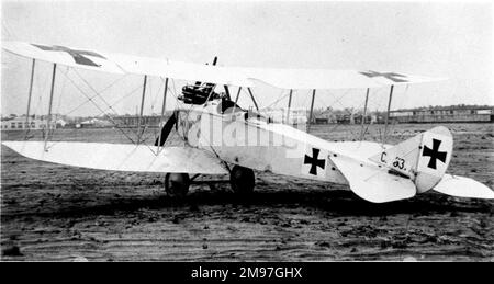 Rumpler CI 53/16 two-seat reconnaissance German biplane.  The CI was considered to be the best and most reliable of all C types produced. Stock Photo