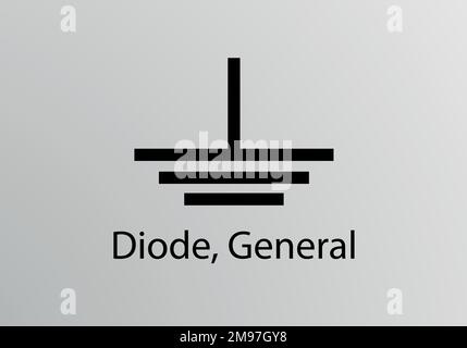 Diode General Engineering Symbol, Vector symbol design. Engineering Symbols. Stock Vector
