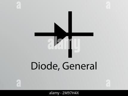 Diode General Engineering Symbol, Vector symbol design. Engineering Symbols. Stock Vector