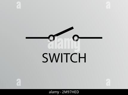 Switch Symbol, Vector symbol design. Engineering Symbols. Stock Vector