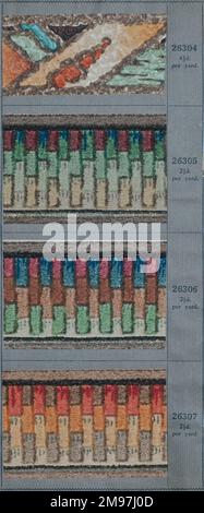Four art deco style border designs in an SMB wallpaper sample book. Stock Photo