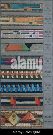 Nine art deco style border designs in an SMB wallpaper sample book. Stock Photo