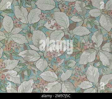 Leaf and flower design in an SMB wallpaper sample book. Stock Photo