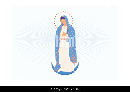 our lady of guadalupe vector, flat vector modern illustration Stock Vector