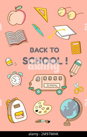 Back to school stationery vector Stock Vector