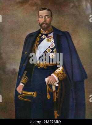 George, Prince of Wales (later King George V).  Seen here in Vice-Admiral's uniform. Stock Photo