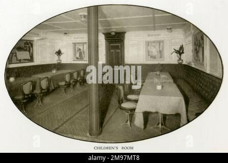 The Cunard Liner RMS Mauretania - Children's Room. Stock Photo