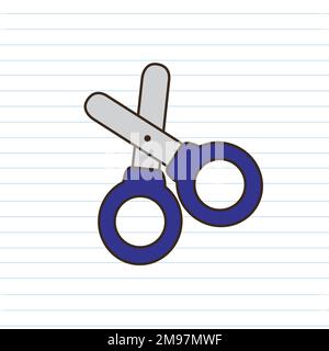 Blue school scissors drawing vector Stock Vector