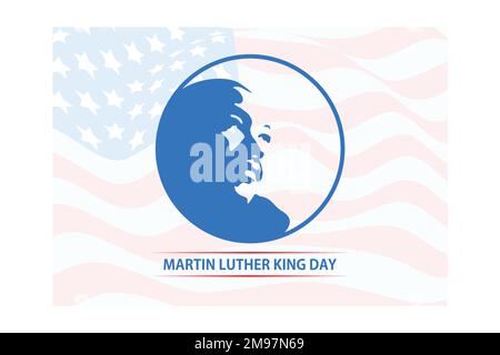vector illustration for Martin Luther King Jr on abstracted background, flat vector modern illustration Stock Vector