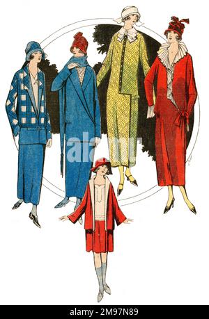 1920s France Womens Fashion Magazine Plate Stock Photo - Alamy