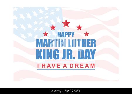 Happy Martin Luther King Day national holiday banner design, flat vector modern illustration Stock Vector