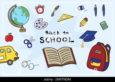 Back to school stationery vector Stock Vector