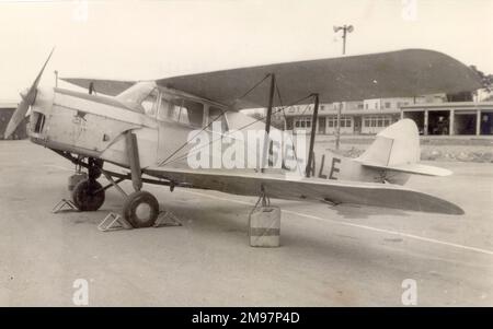 de Havilland DH87B Hornet Moth, SE-ALE. The artwork on the cowling depicts Super-grandfather, the hero of a Swedish series. Stock Photo