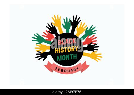 Black history month vector template, flat vector modern illustration Stock Vector