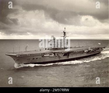 HMS Hermes (R12) shortly after being accepted by the Royal Navy, 1959. Stock Photo