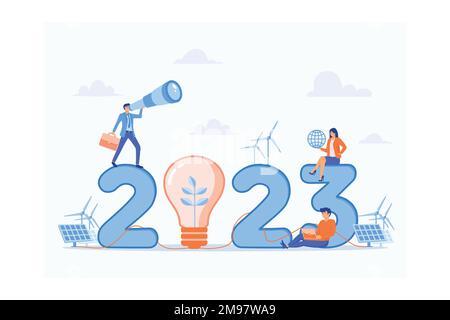Business 2022 New Year ESG or ecology problem Trends project, Preserving resources of the planet, flat vector modern illustration Stock Vector