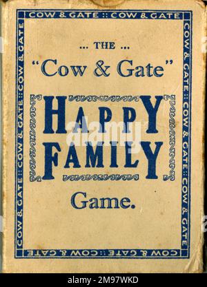 Box lid, Cow & Gate Happy Family Game. Stock Photo