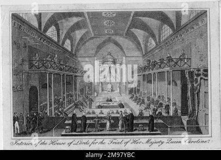 Interior of the House of Lords for the Trial of Her Majesty Queen Caroline. Stock Photo