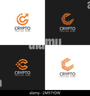 Digital Crypto Currency Logo Template. C Letter Crypto Currency Logo vector icon Stock Vector