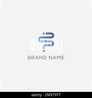 Letter F logo set with a gradient design. abstract letter F for digital technology brand logo template. Stock Vector