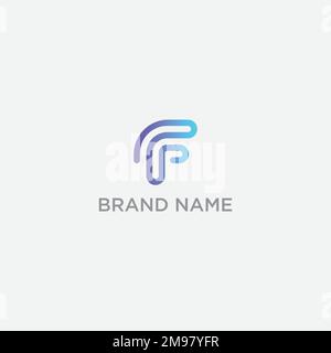 Letter F logo set with a gradient design. abstract letter F for digital technology brand logo template. Stock Vector