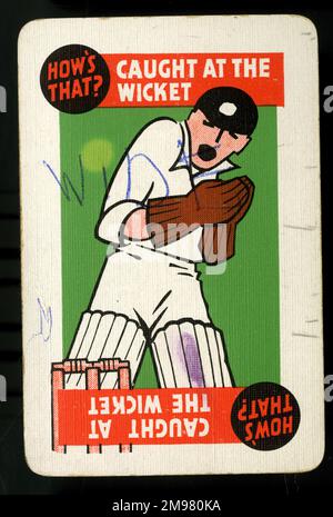 Run-It-Out card game - Caught at the Wicket - How's That? Stock Photo