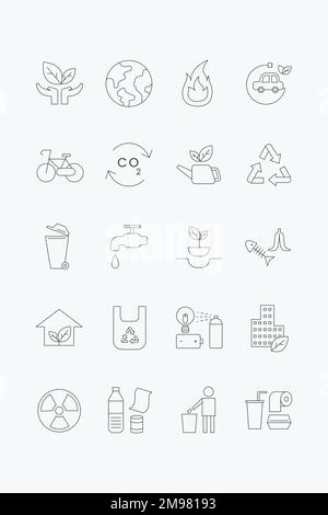 Environment icon design elements vector set Stock Vector