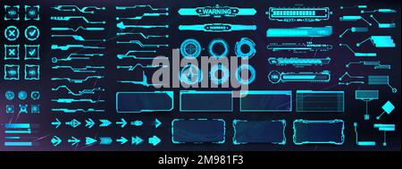 HUD - futuristic user interface elements for GUI, UI, UX, KIT Stock Vector