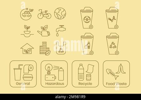 Environment icon design elements vector set Stock Vector