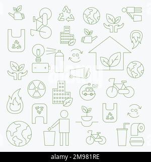 Environment icon design elements vector set Stock Vector