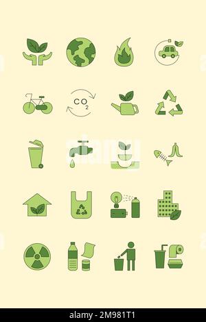 Environment icon design elements vector set Stock Vector