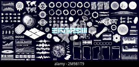 Universal shapes and Futuristic Elements HUD for UI, UX, GUI Stock Vector