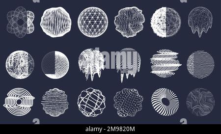 3D shapes and spheres for education, design, scince visualization Stock Vector