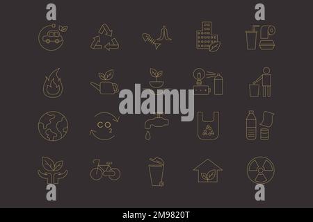 Environment icon design elements vector set Stock Vector