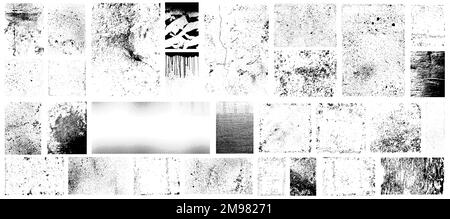 Detailed stamps mockups with effect old. Overlay grunge texture Stock Vector