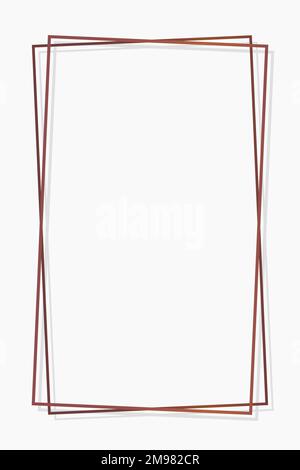 Rectangle bronze frame on white background vector Stock Vector