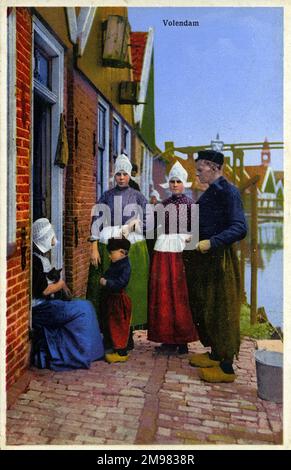 The Netherlands - Local Folk at Volendam, a town in North Holland in the municipality of Edam-Volendam. Stock Photo