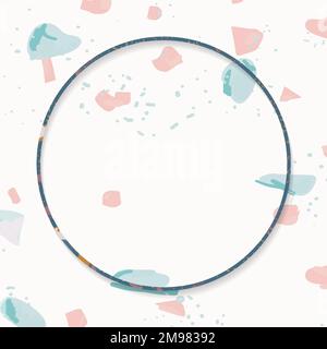 Blue frame on Terrazzo pattern background vector Stock Vector