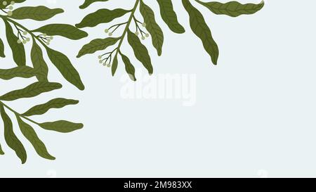 Botanical leafy copy space mobile wallpaper vector Stock Vector