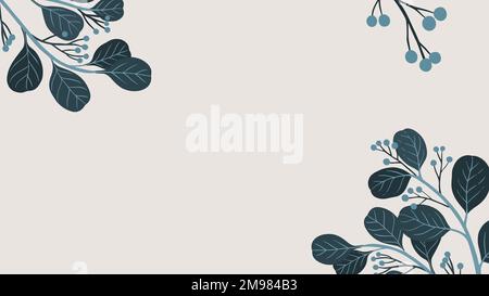 Botanical copy space mobile wallpaper vector Stock Vector