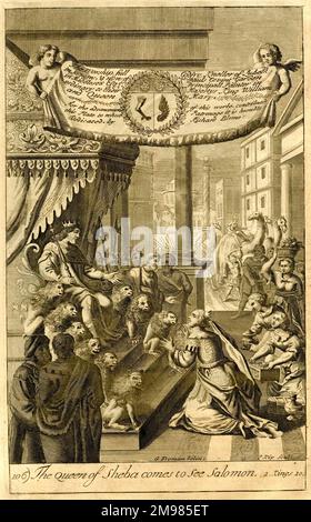 The Queen of Sheba comes to see Solomon - 1 Kings 10. Stock Photo