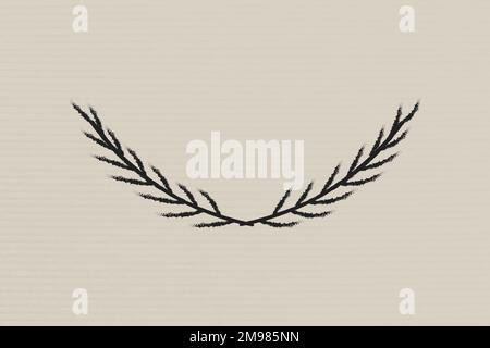 Black leafy wreath badge vector Stock Vector